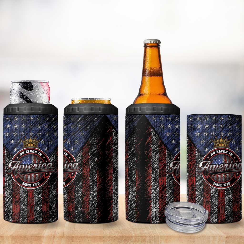 No Kings In America Since 1777 4 in 1 Can Cooler Tumbler Retro Vibe - Wonder Print Shop