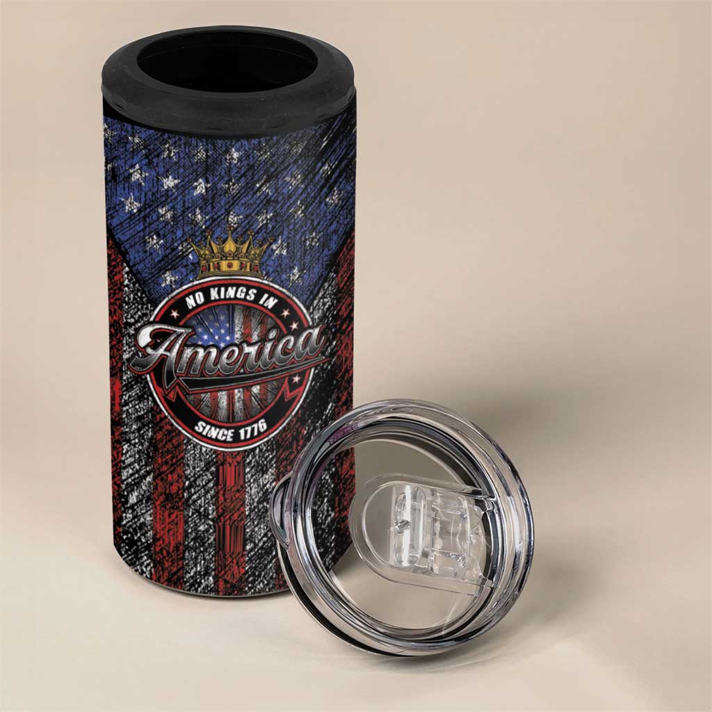 No Kings In America Since 1777 4 in 1 Can Cooler Tumbler Retro Vibe - Wonder Print Shop