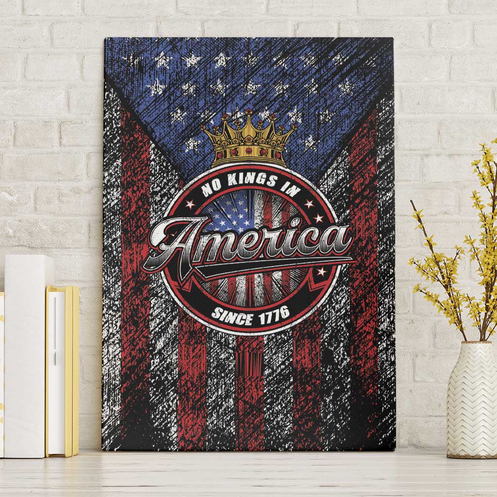 No Kings In America Since 1777 Canvas Wall Art Retro Vibe - Wonder Print Shop