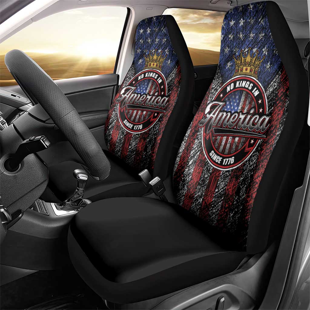 No Kings In America Since 1777 Car Seat Cover Retro Vibe - Wonder Print Shop