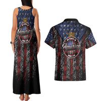 No Kings In America Since 1777 Couples Matching Tank Maxi Dress and Hawaiian Shirt Retro Vibe - Wonder Print Shop
