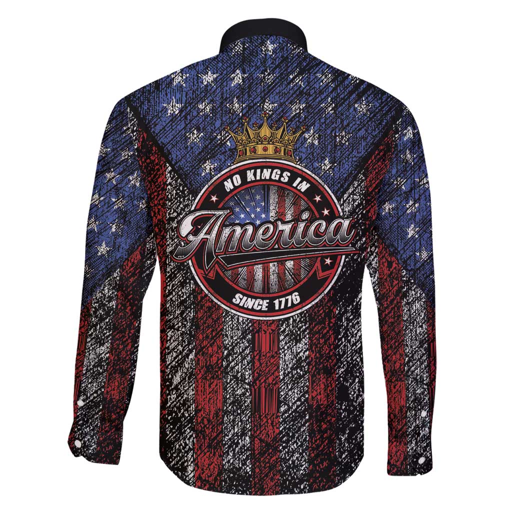 No Kings In America Since 1777 Family Matching Long Sleeve Bodycon Dress and Hawaiian Shirt Retro Vibe - Wonder Print Shop