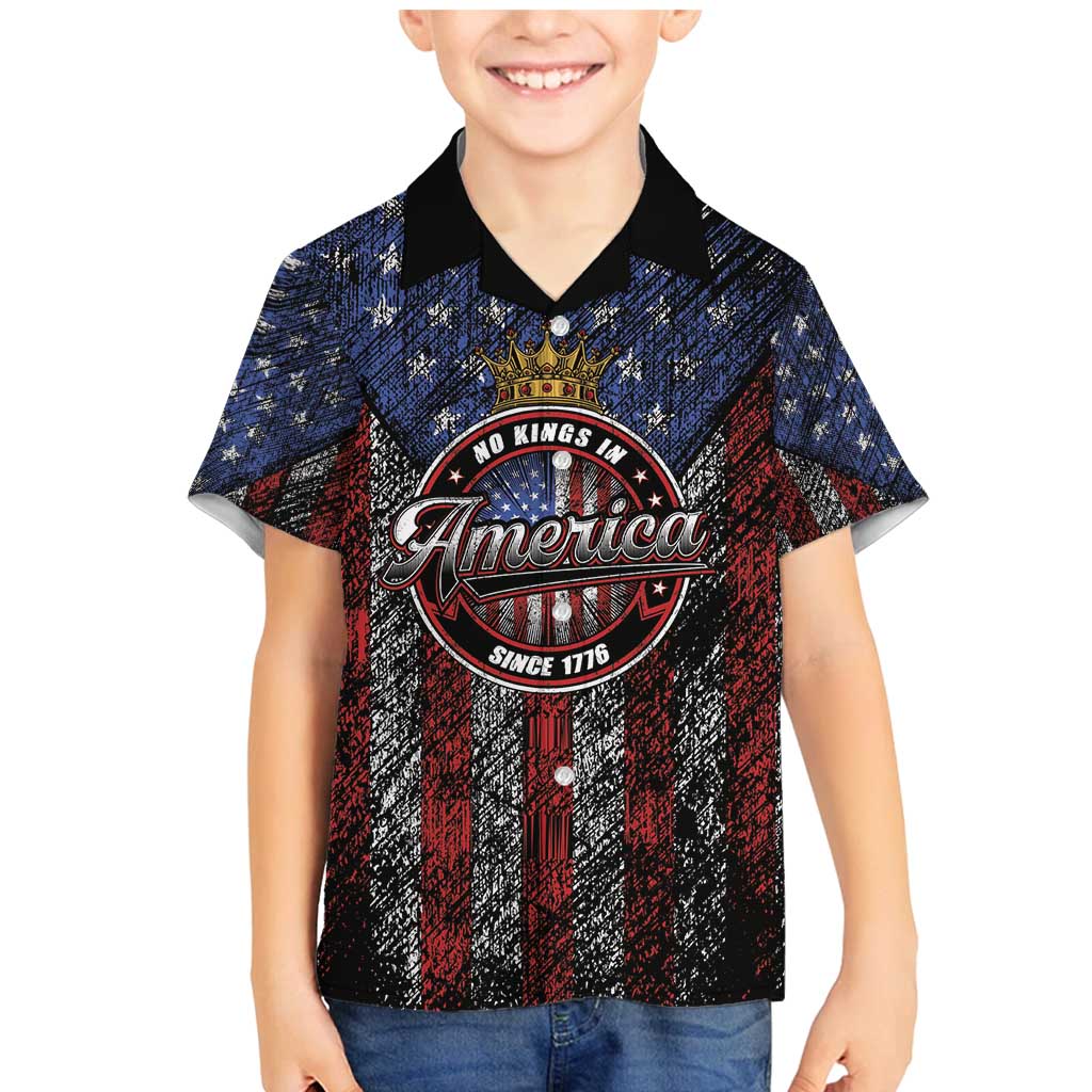 No Kings In America Since 1777 Family Matching Mermaid Dress and Hawaiian Shirt Retro Vibe - Wonder Print Shop