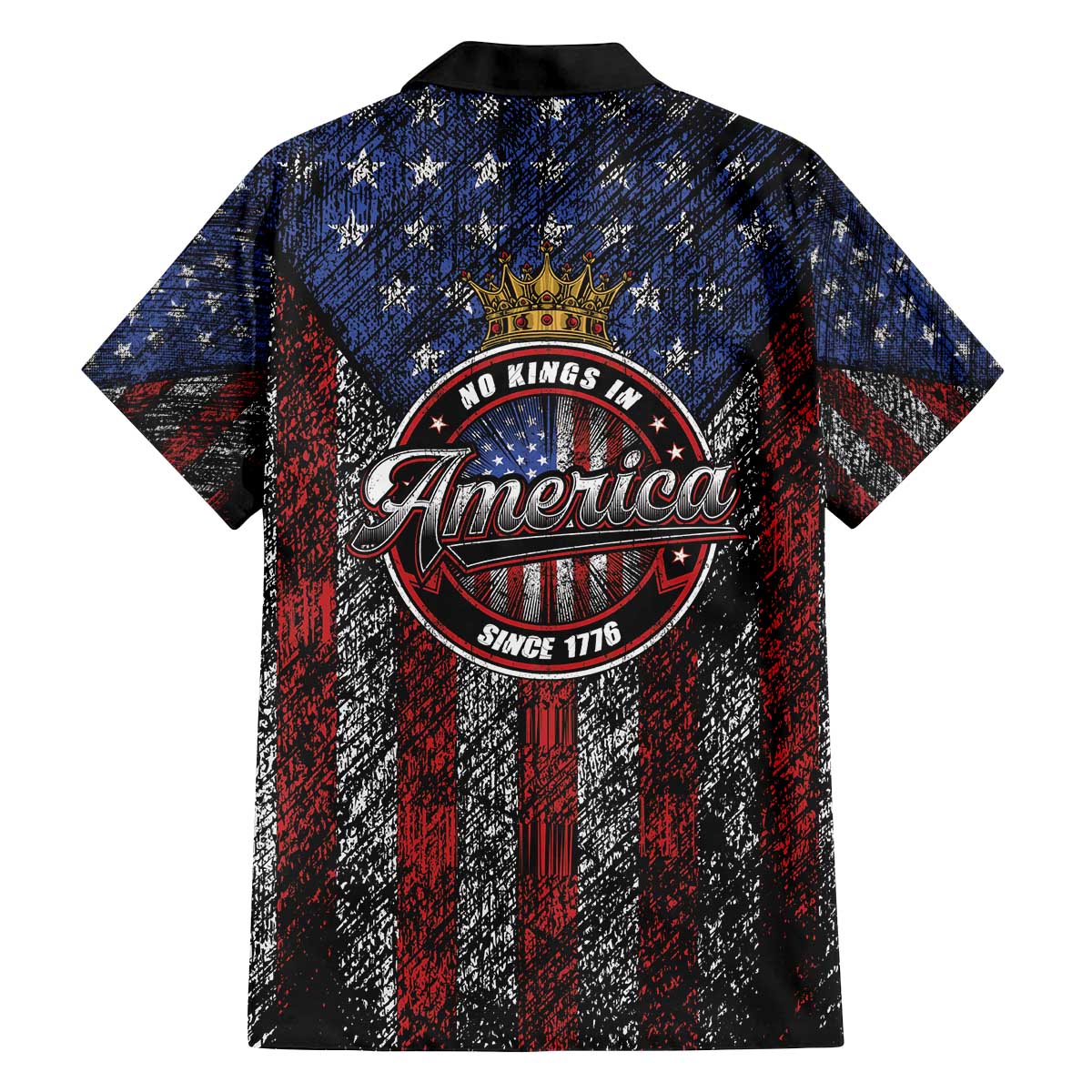 No Kings In America Since 1777 Family Matching Off The Shoulder Long Sleeve Dress and Hawaiian Shirt Retro Vibe - Wonder Print Shop