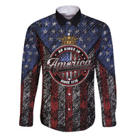 No Kings In America Since 1777 Family Matching Off The Shoulder Long Sleeve Dress and Hawaiian Shirt Retro Vibe - Wonder Print Shop