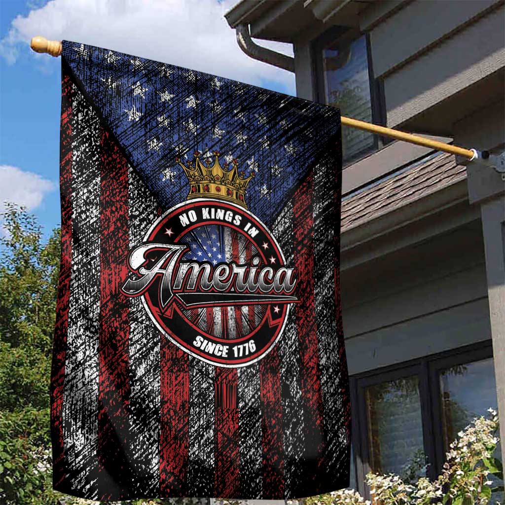 No Kings In America Since 1777 Garden Flag Retro Vibe - Wonder Print Shop