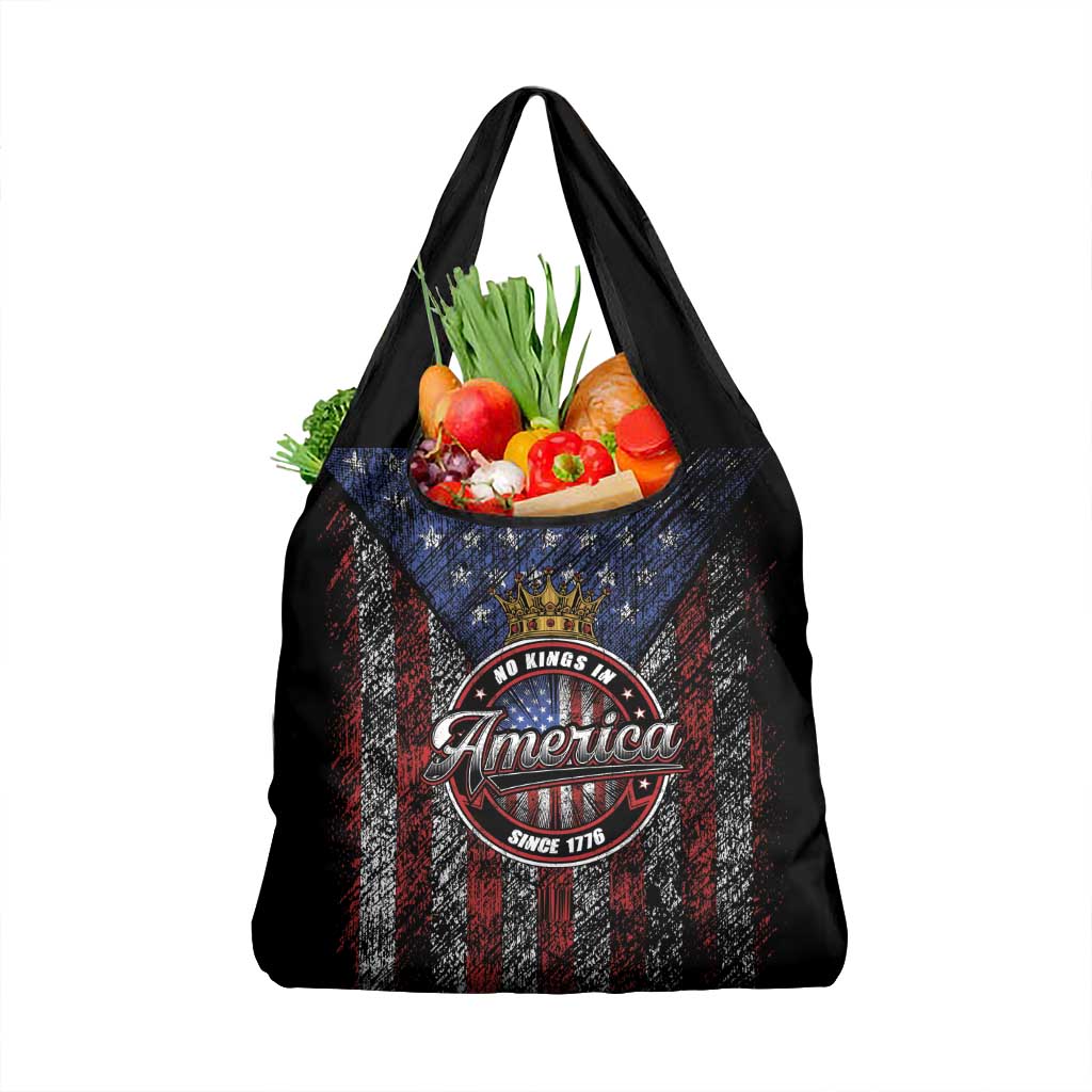 No Kings In America Since 1777 Grocery Bag Retro Vibe - Wonder Print Shop