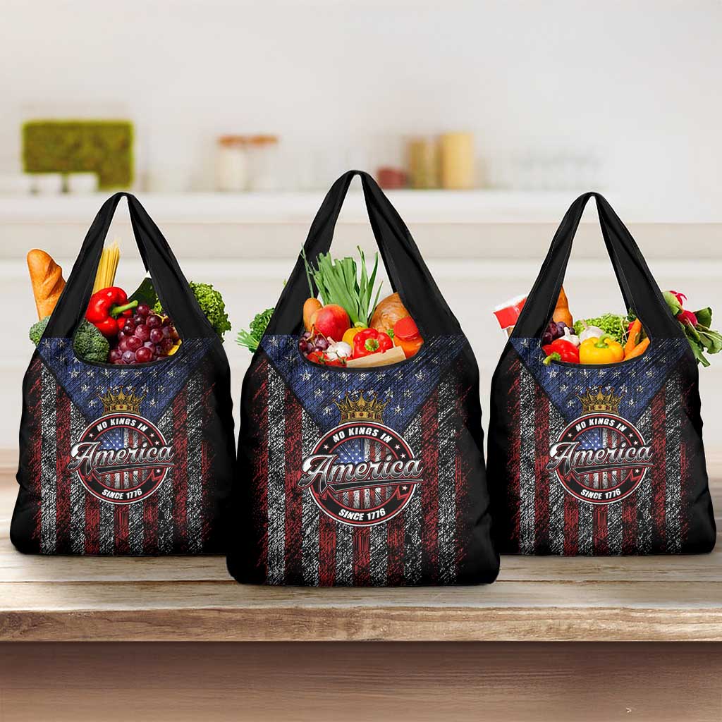 No Kings In America Since 1777 Grocery Bag Retro Vibe - Wonder Print Shop