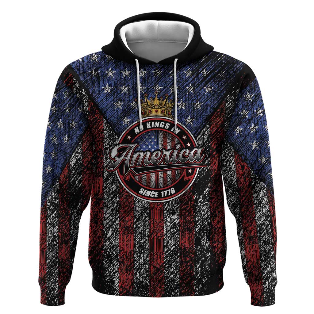 No Kings In America Since 1777 Hoodie Retro Vibe - Wonder Print Shop