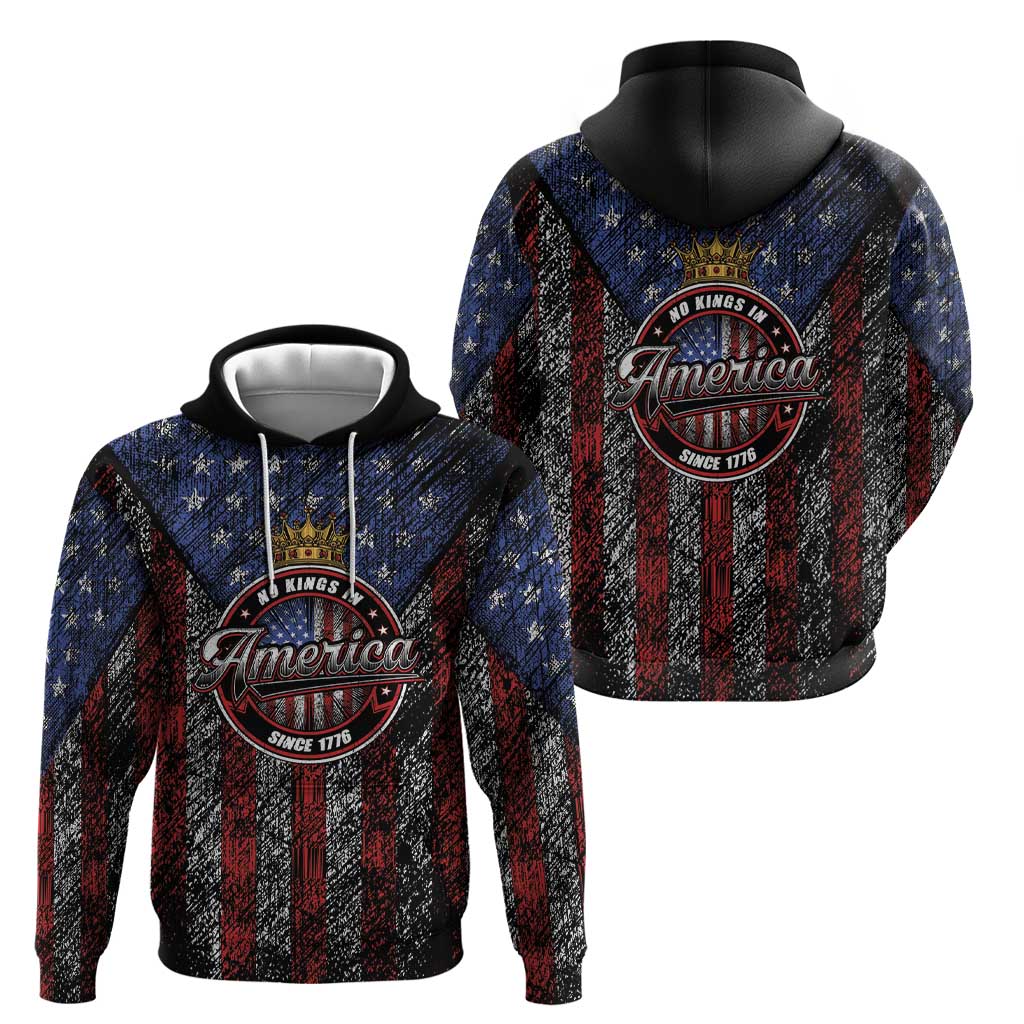 No Kings In America Since 1777 Hoodie Retro Vibe - Wonder Print Shop
