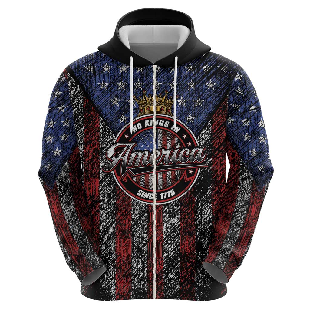 No Kings In America Since 1777 Hoodie Retro Vibe - Wonder Print Shop