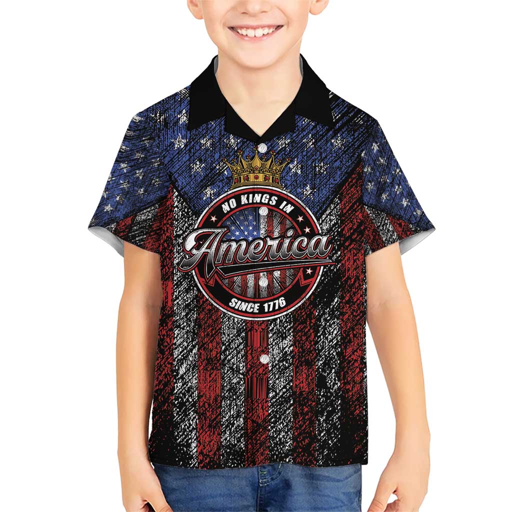 No Kings In America Since 1777 Kid Hawaiian Shirt Retro Vibe - Wonder Print Shop