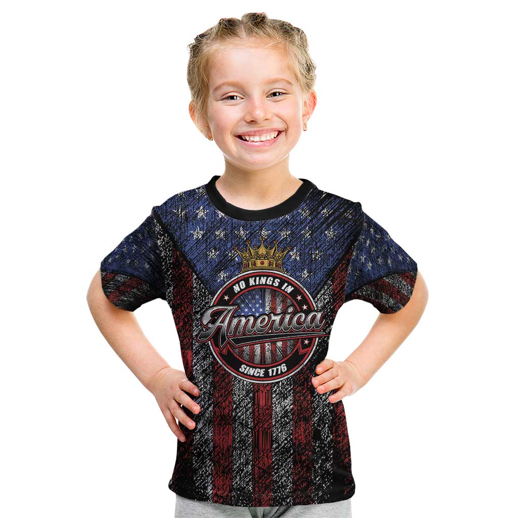 No Kings In America Since 1777 Kid T Shirt Retro Vibe - Wonder Print Shop