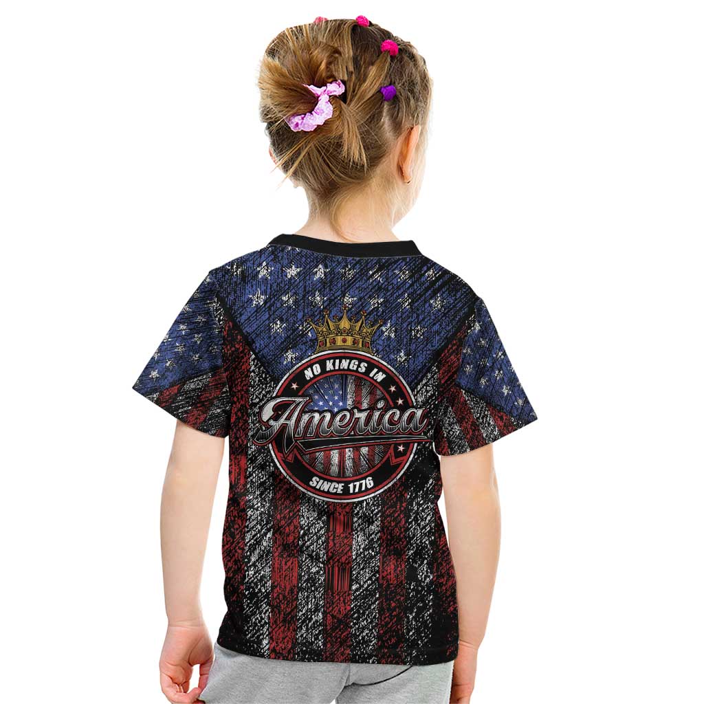 No Kings In America Since 1777 Kid T Shirt Retro Vibe - Wonder Print Shop