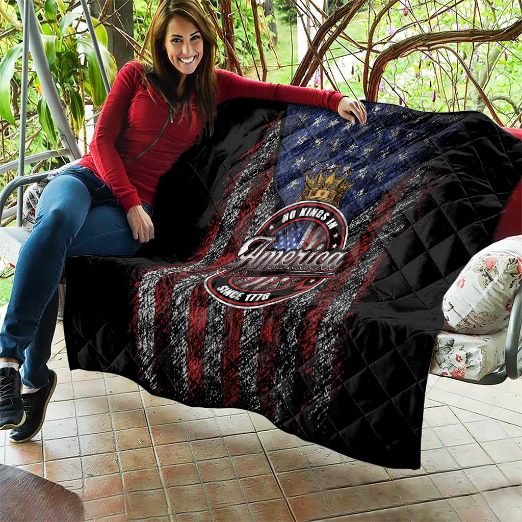 No Kings In America Since 1777 Quilt Retro Vibe - Wonder Print Shop