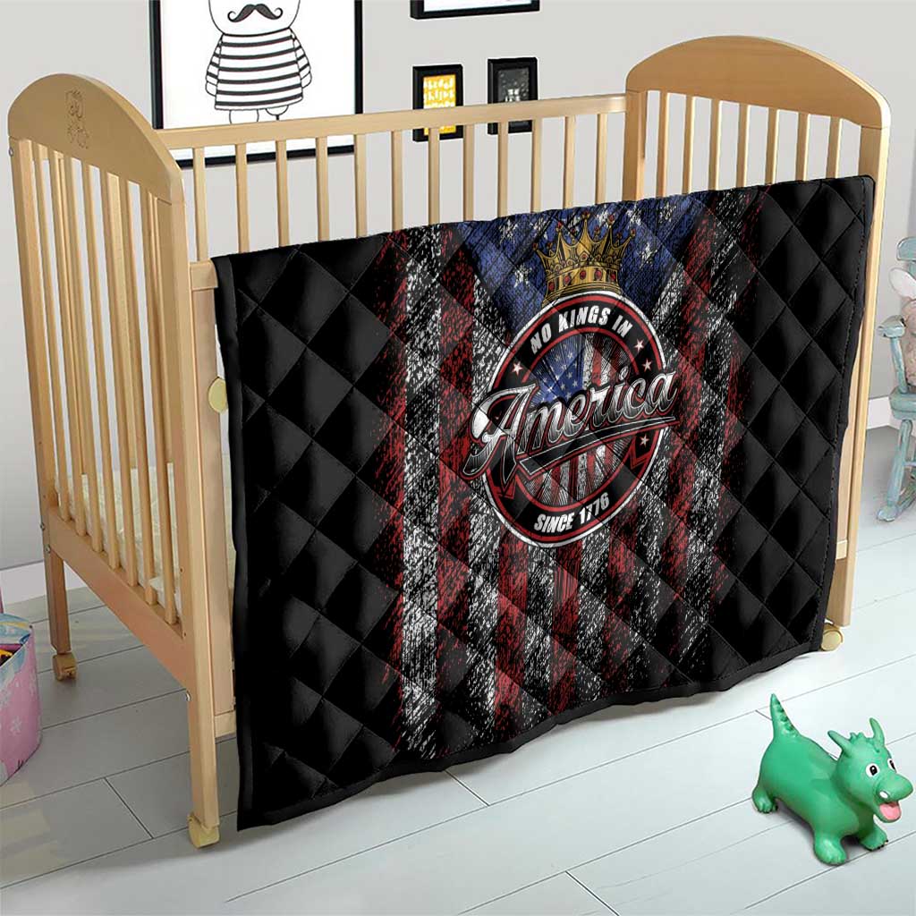 No Kings In America Since 1777 Quilt Retro Vibe - Wonder Print Shop