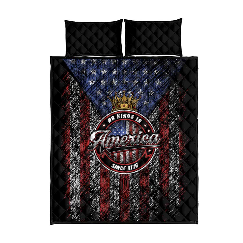 No Kings In America Since 1777 Quilt Bed Set Retro Vibe - Wonder Print Shop