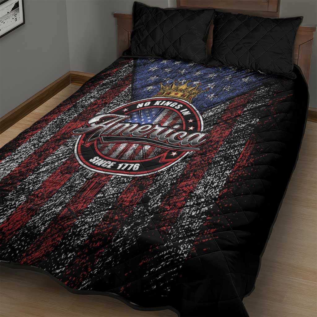 No Kings In America Since 1777 Quilt Bed Set Retro Vibe - Wonder Print Shop