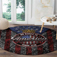 No Kings In America Since 1777 Round Carpet Retro Vibe - Wonder Print Shop