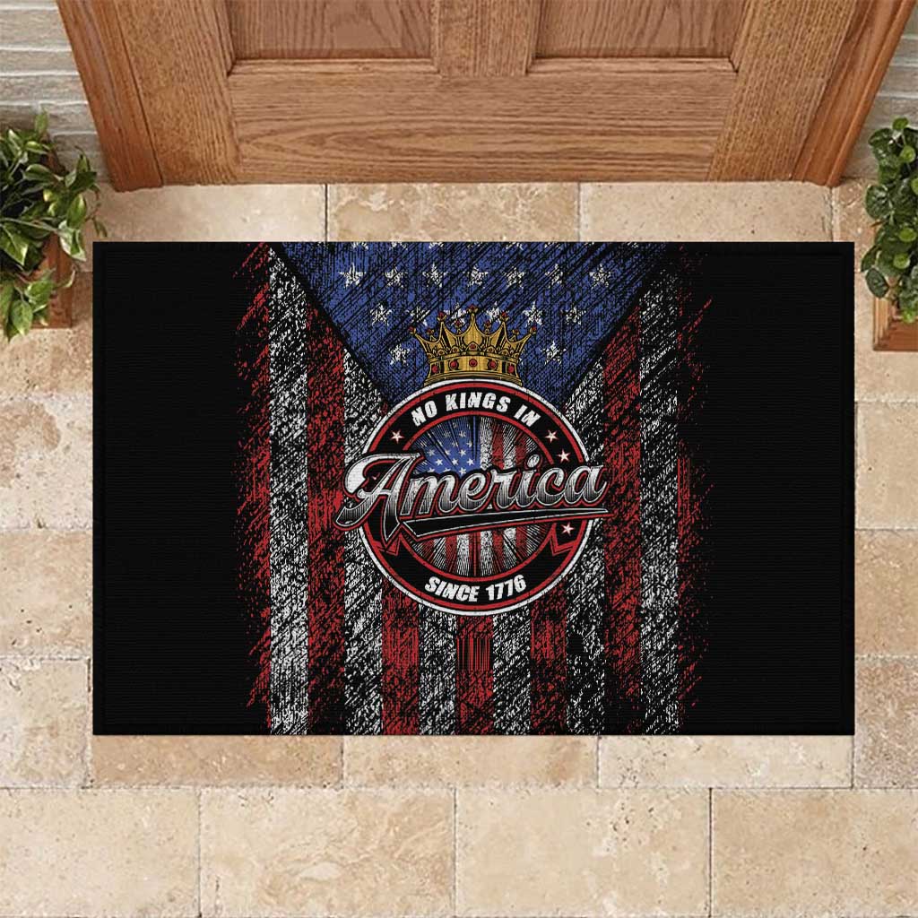 No Kings In America Since 1777 Rubber Doormat Retro Vibe - Wonder Print Shop