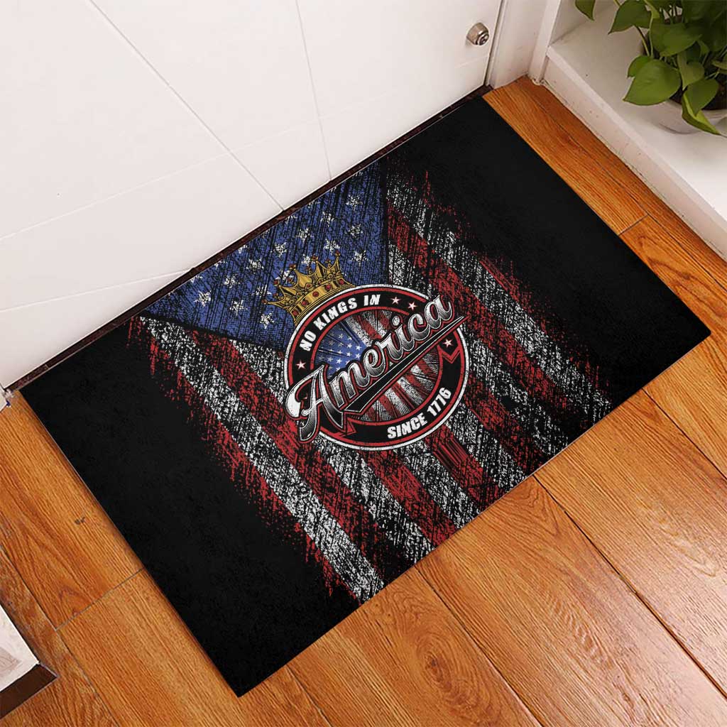 No Kings In America Since 1777 Rubber Doormat Retro Vibe - Wonder Print Shop