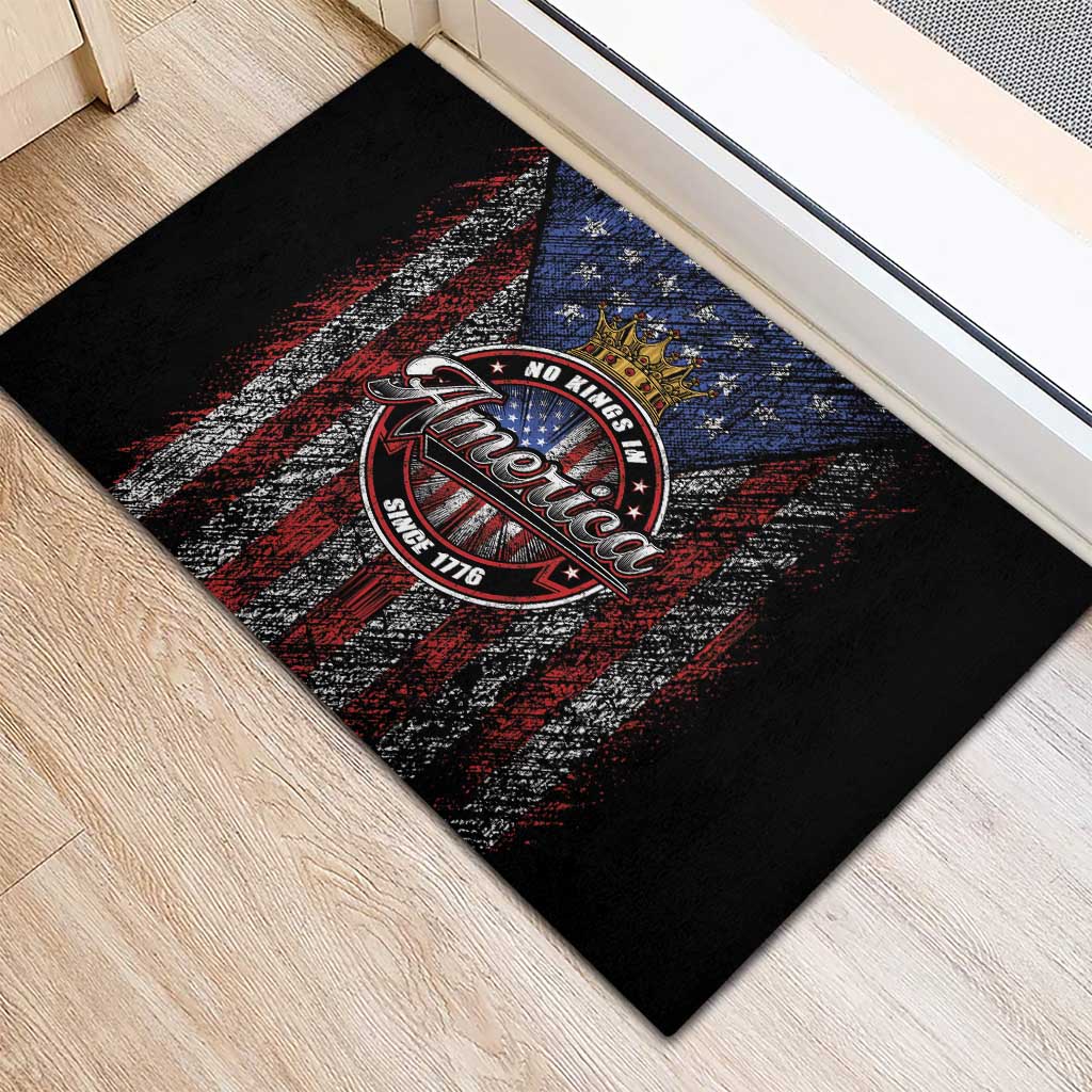 No Kings In America Since 1777 Rubber Doormat Retro Vibe - Wonder Print Shop