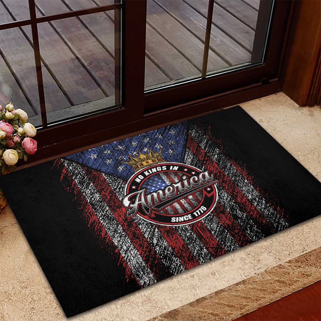 No Kings In America Since 1777 Rubber Doormat Retro Vibe - Wonder Print Shop