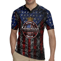 No Kings In America Since 1777 Rugby Jersey Retro Vibe - Wonder Print Shop