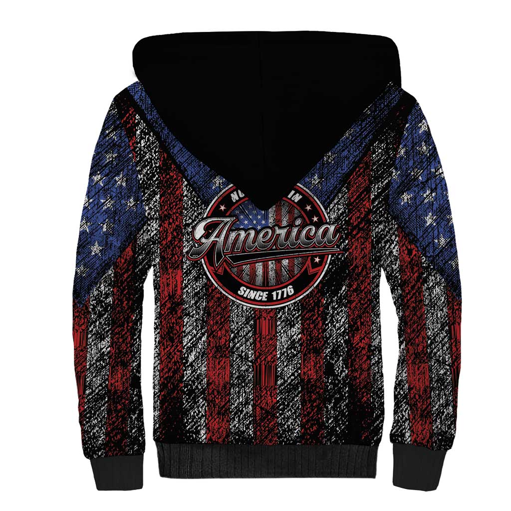 No Kings In America Since 1777 Sherpa Hoodie Retro Vibe - Wonder Print Shop