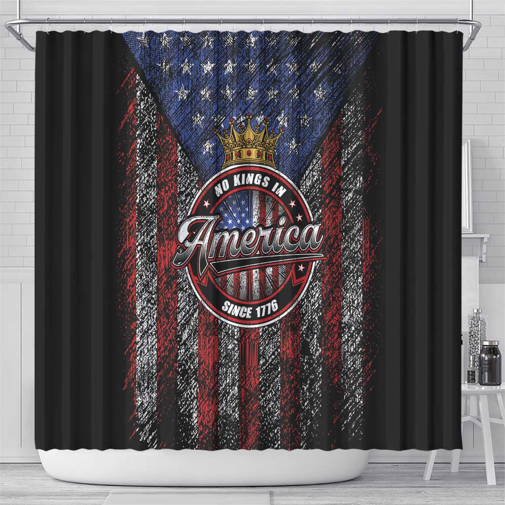 No Kings In America Since 1777 Shower Curtain Retro Vibe - Wonder Print Shop