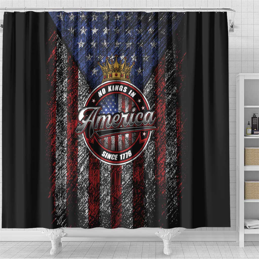 No Kings In America Since 1777 Shower Curtain Retro Vibe - Wonder Print Shop