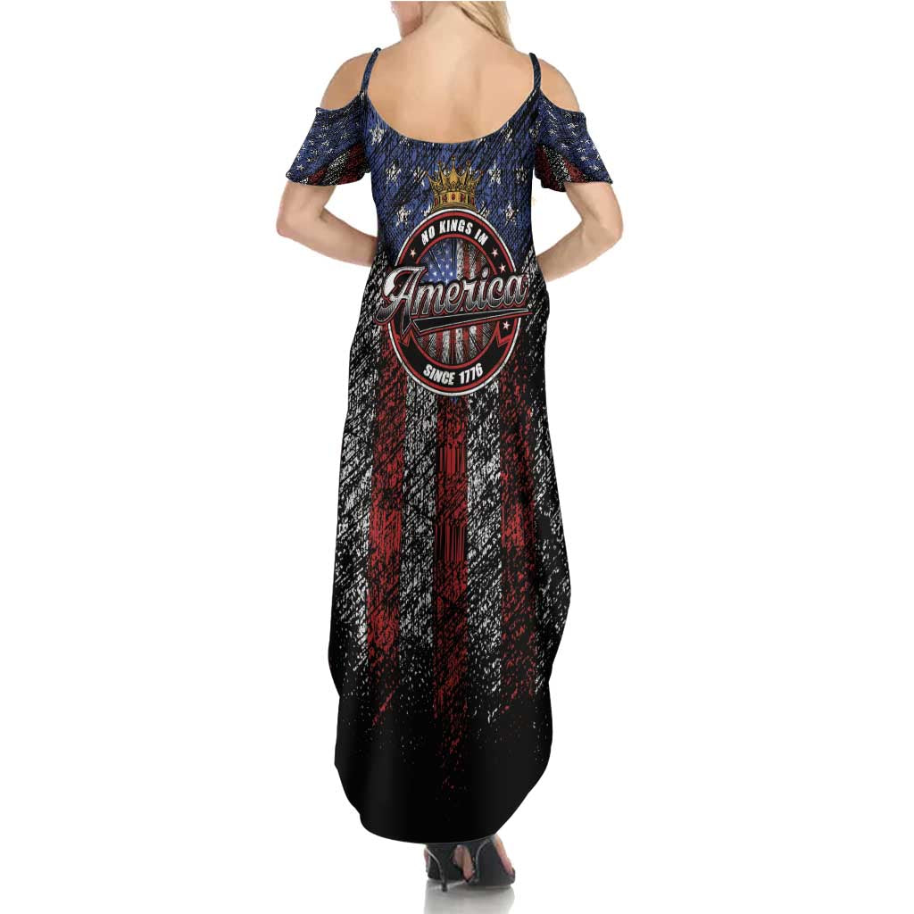 No Kings In America Since 1777 Summer Maxi Dress Retro Vibe - Wonder Print Shop