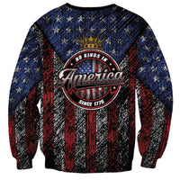 No Kings In America Since 1777 Sweatshirt Retro Vibe - Wonder Print Shop