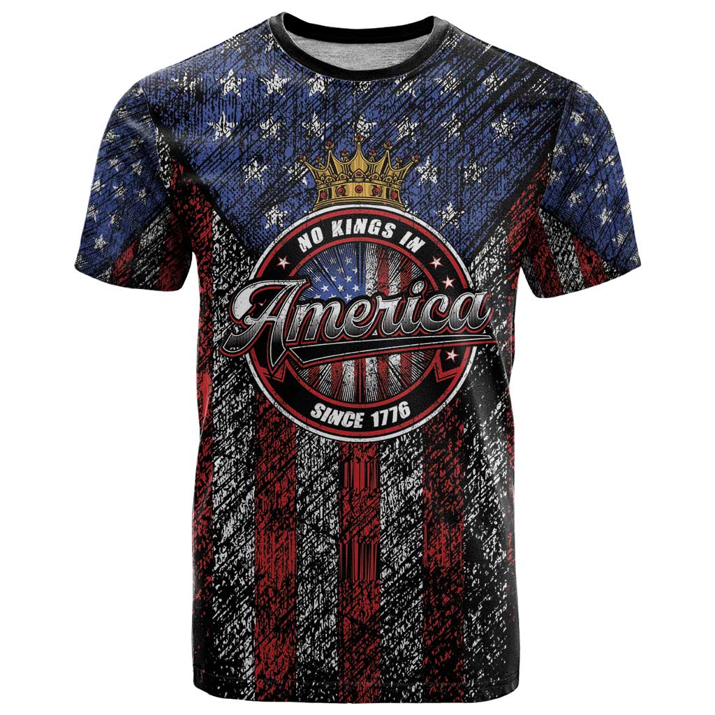 No Kings In America Since 1777 T Shirt Retro Vibe - Wonder Print Shop