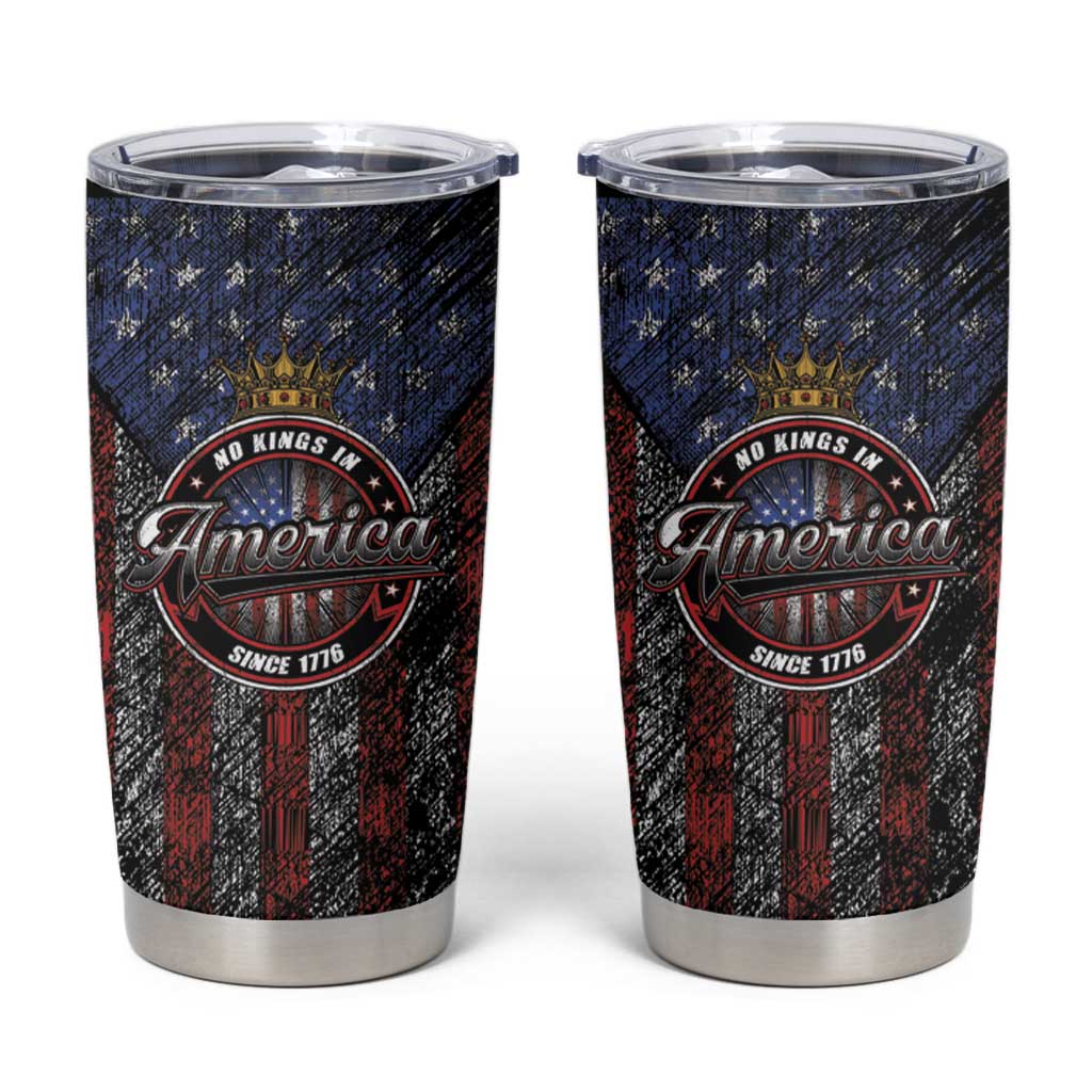 No Kings In America Since 1777 Tumbler Cup Retro Vibe - Wonder Print Shop