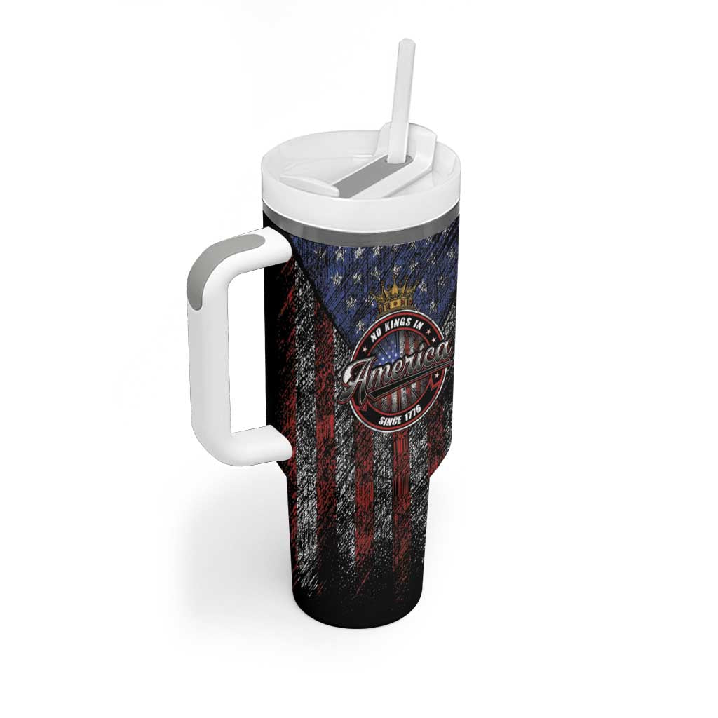 No Kings In America Since 1777 Tumbler With Handle Retro Vibe - Wonder Print Shop