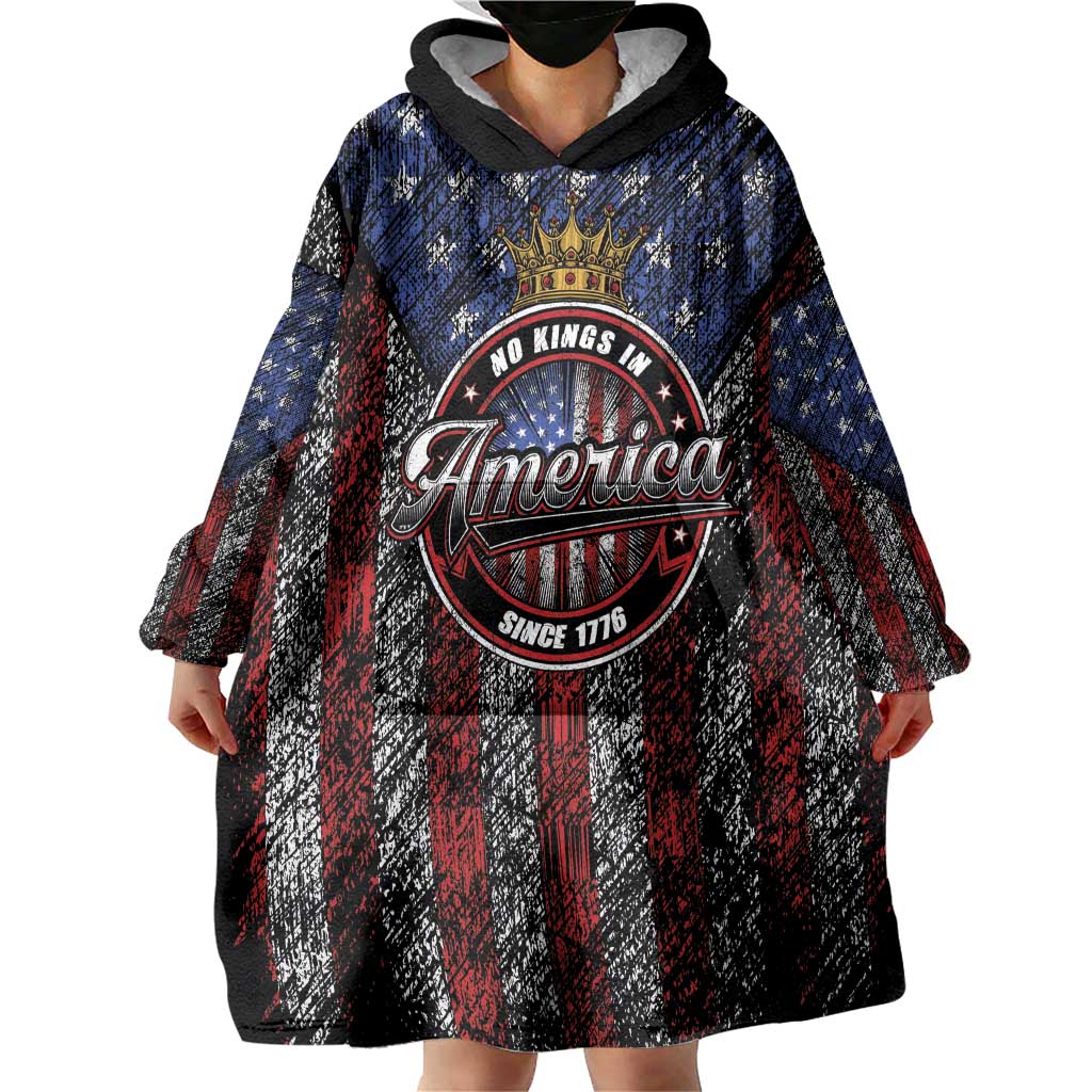 No Kings In America Since 1777 Wearable Blanket Hoodie Retro Vibe - Wonder Print Shop