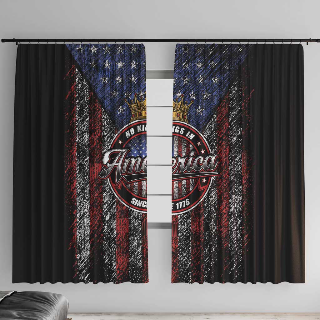 No Kings In America Since 1777 Window Curtain Retro Vibe - Wonder Print Shop