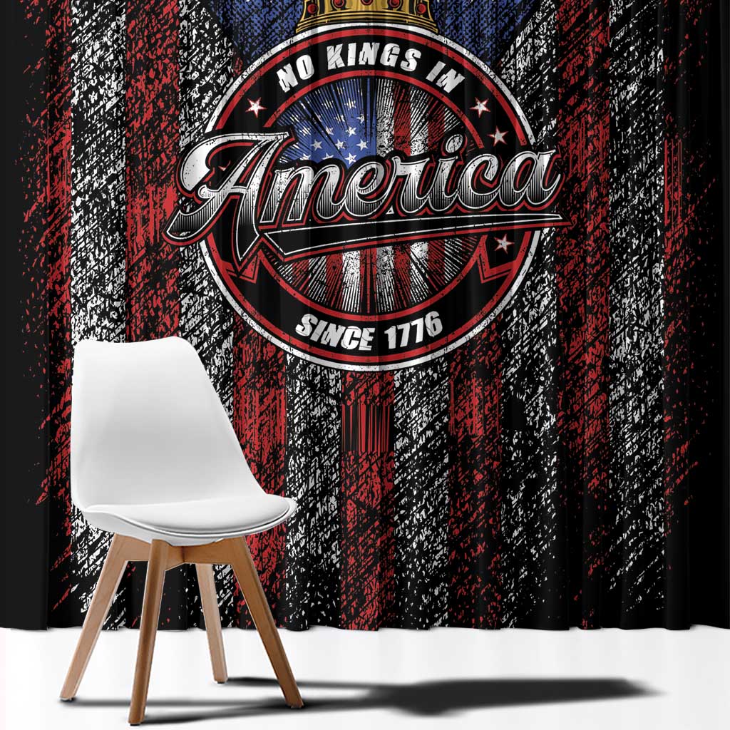 No Kings In America Since 1777 Window Curtain Retro Vibe - Wonder Print Shop