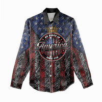 No Kings In America Since 1777 Women Casual Shirt Retro Vibe - Wonder Print Shop