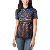 No Kings In America Since 1777 Women Polo Shirt Retro Vibe - Wonder Print Shop