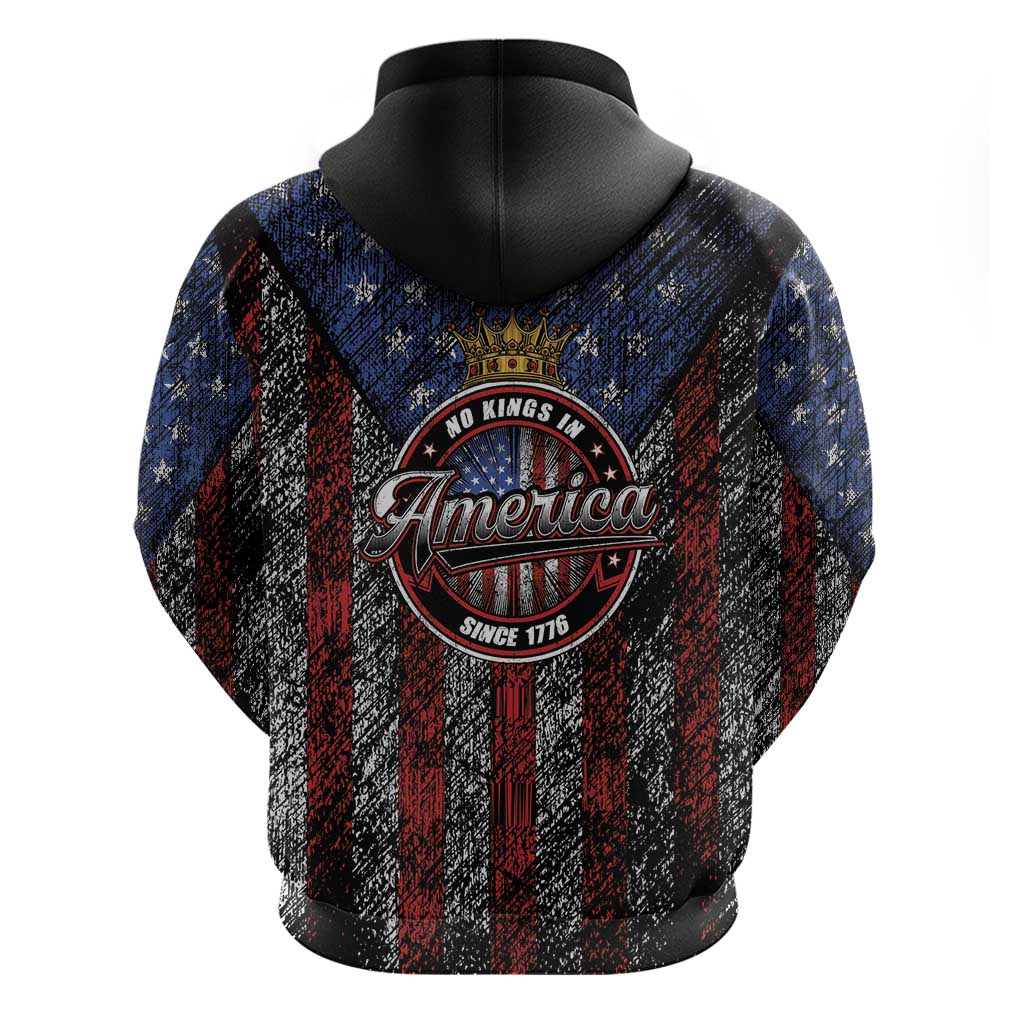 No Kings In America Since 1777 Zip Hoodie Retro Vibe - Wonder Print Shop