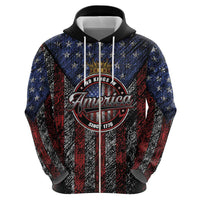 No Kings In America Since 1777 Zip Hoodie Retro Vibe - Wonder Print Shop