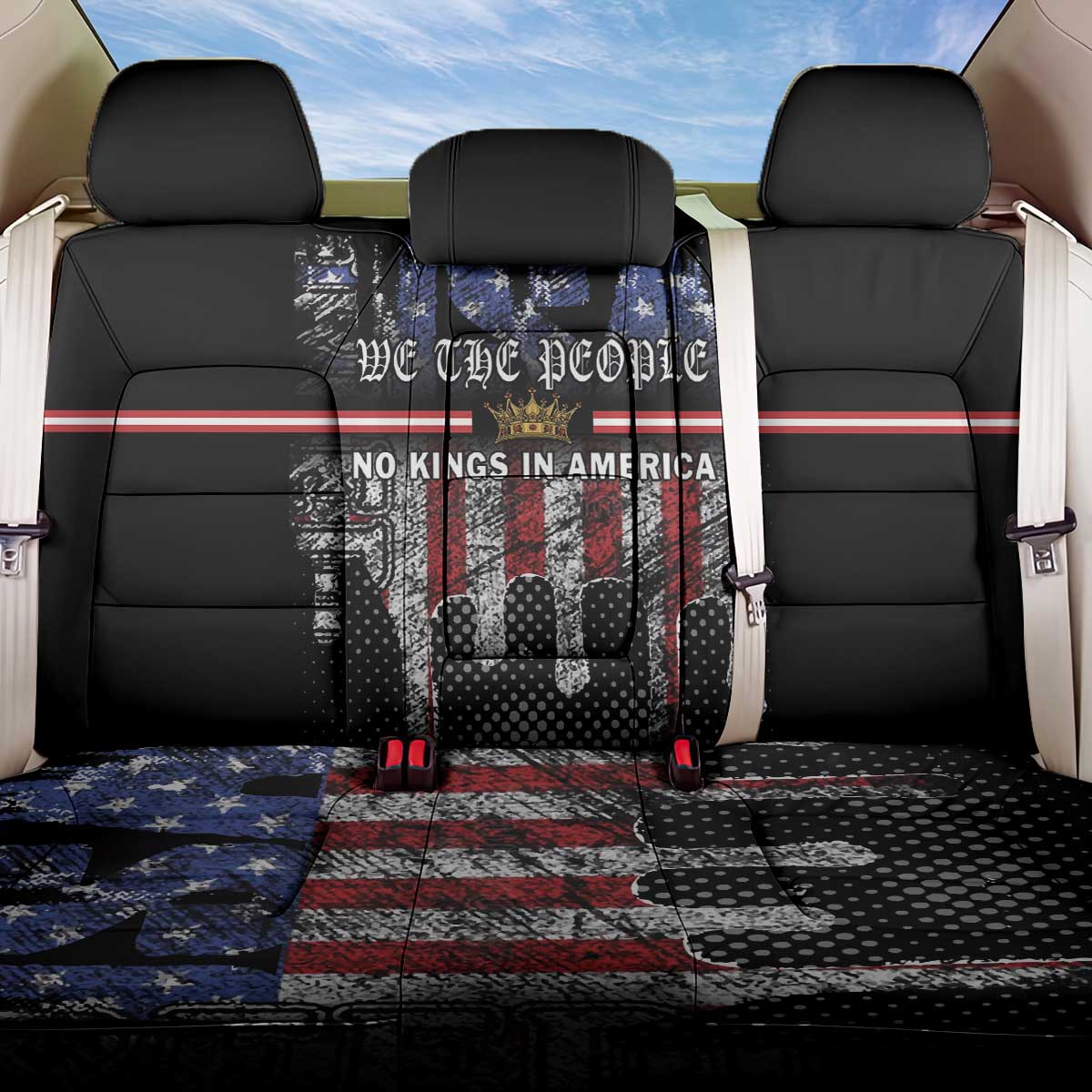 We The People Back Car Seat Cover No Kings In America Since 1776 - Wonder Print Shop