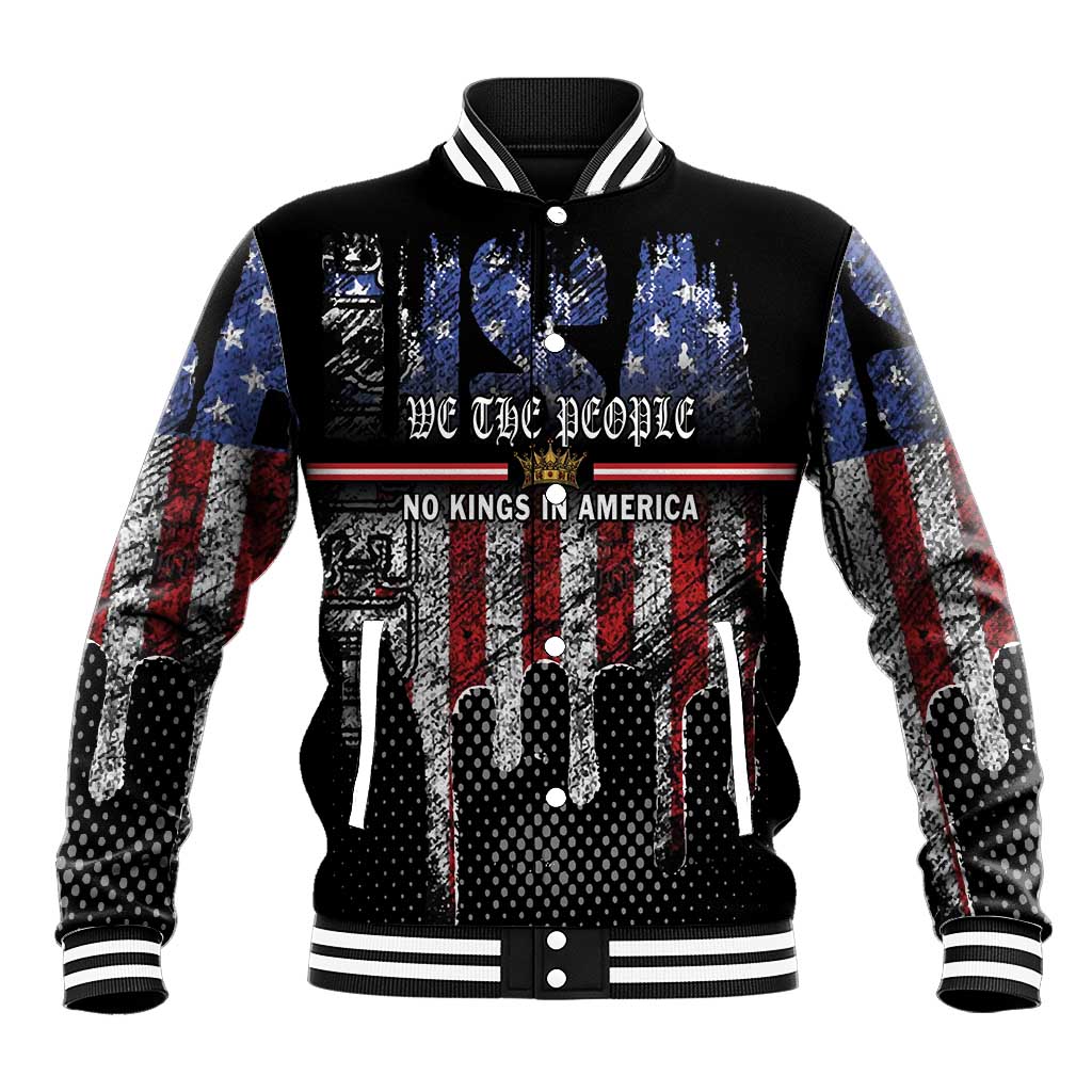 We The People Baseball Jacket No Kings In America Since 1776 - Wonder Print Shop