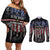 We The People Couples Matching Off Shoulder Short Dress and Long Sleeve Button Shirt No Kings In America Since 1776 - Wonder Print Shop