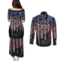 We The People Couples Matching Puletasi and Long Sleeve Button Shirt No Kings In America Since 1776 - Wonder Print Shop