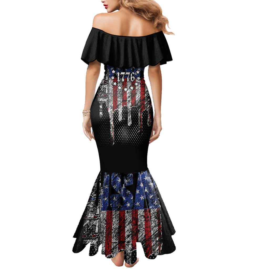 We The People Family Matching Mermaid Dress and Hawaiian Shirt No Kings In America Since 1776 - Wonder Print Shop