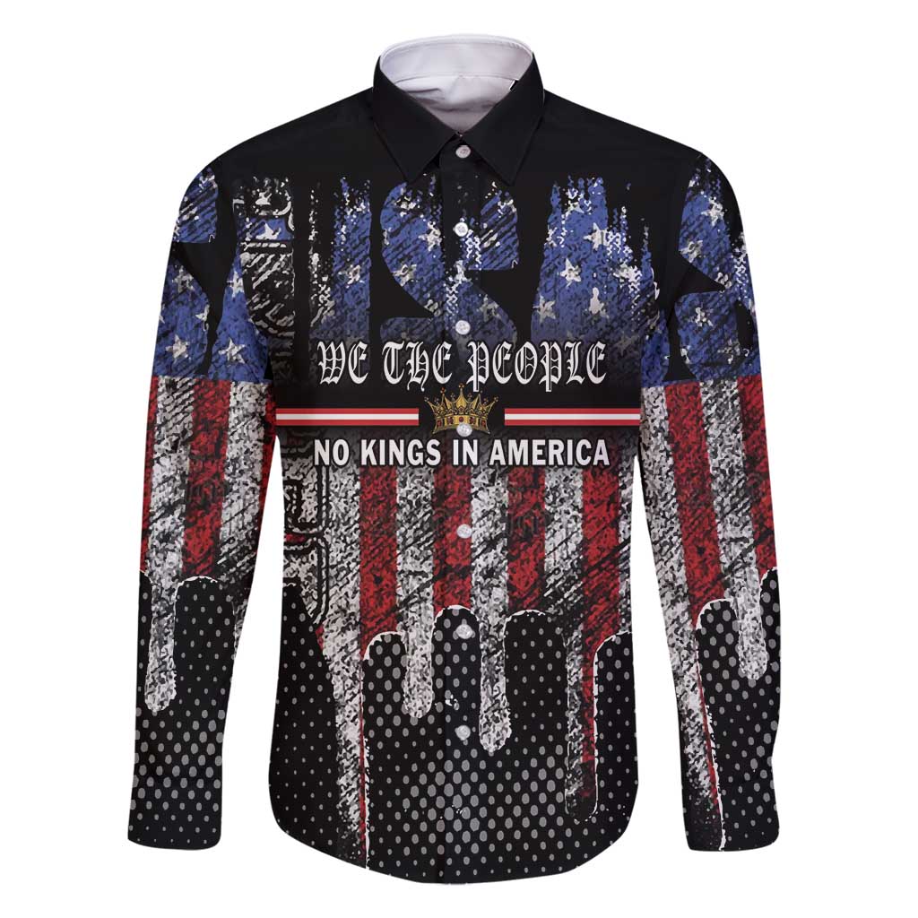 We The People Family Matching Off Shoulder Short Dress and Hawaiian Shirt No Kings In America Since 1776 - Wonder Print Shop