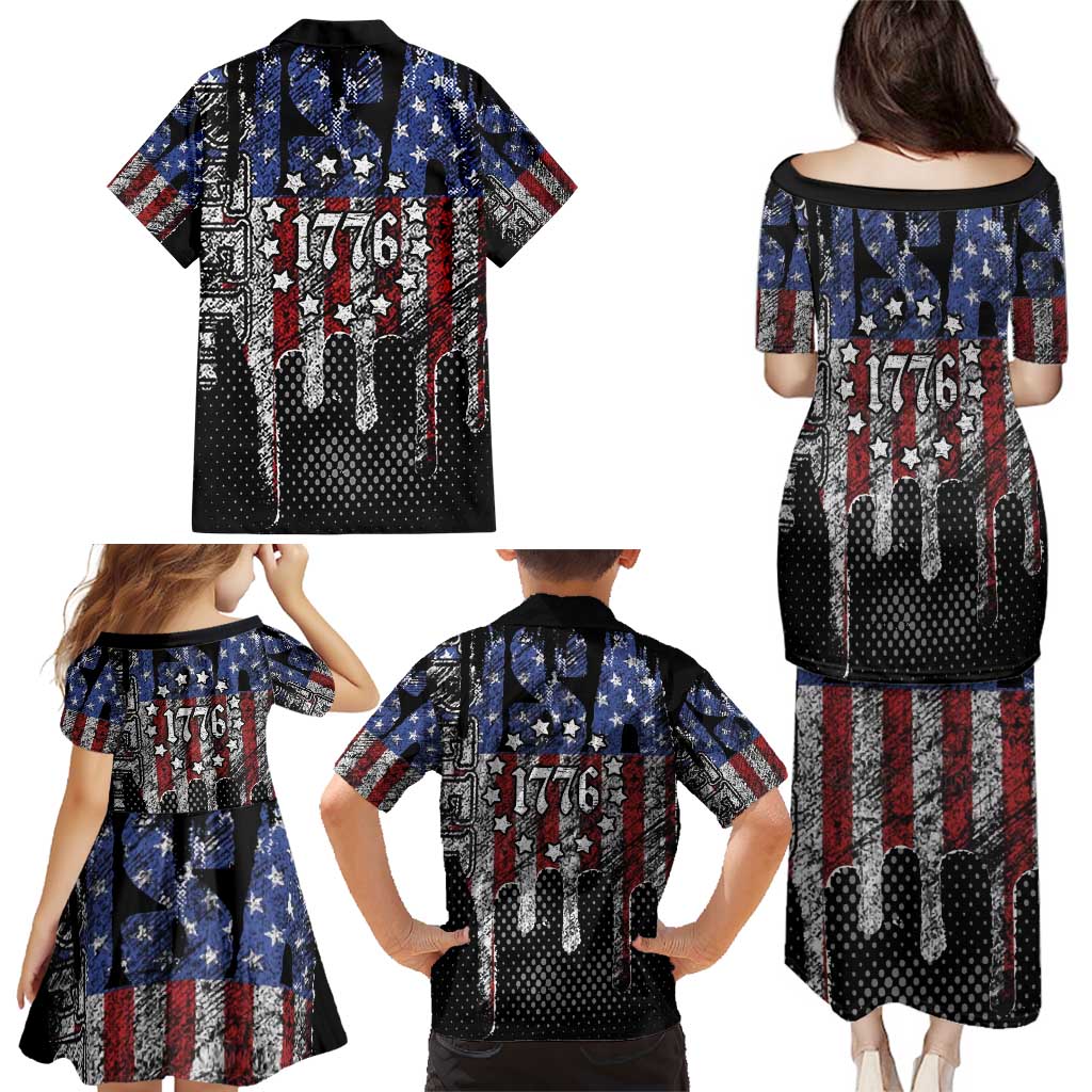 We The People Family Matching Puletasi and Hawaiian Shirt No Kings In America Since 1776 - Wonder Print Shop